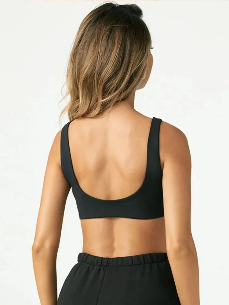 Sexy Seamless Women's Sports Bra Solid Backless Elastic Shockproof Yoga Underwear Fitness Vest Bralette