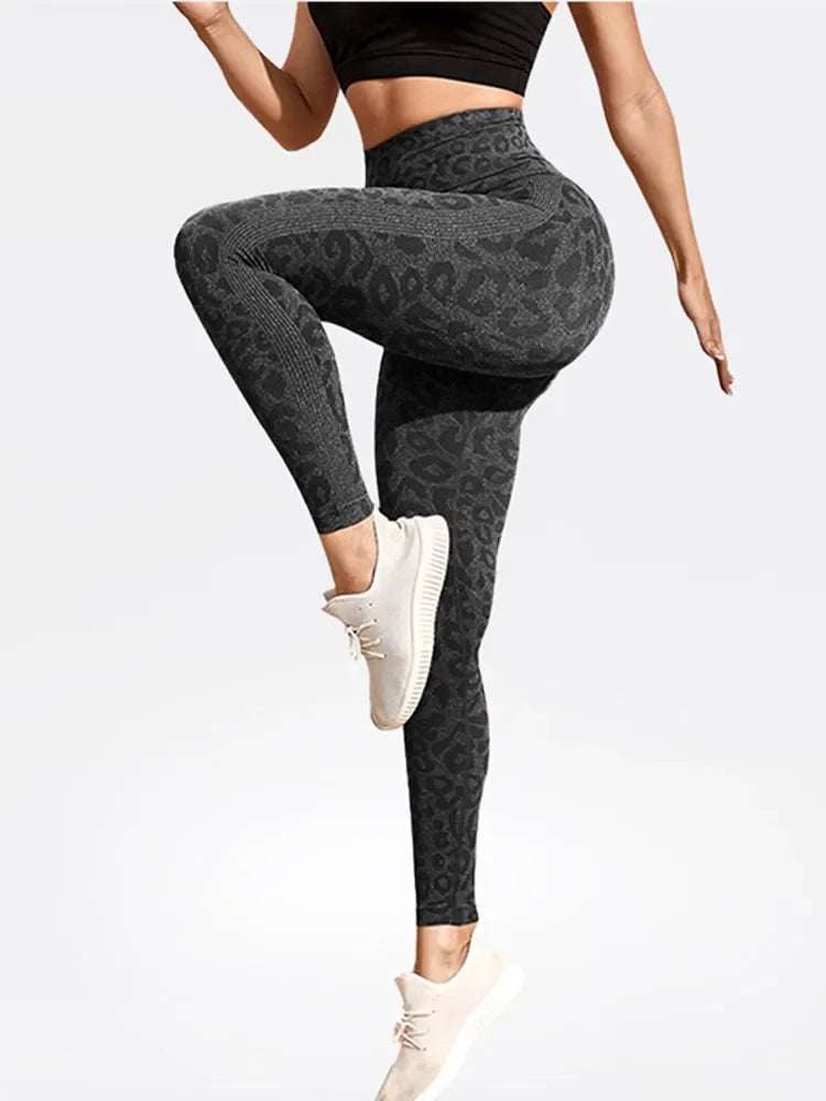 New Seamless Yoga Fitness Leopard Print Sports Leggings Women Gym Yoga Leggings High Waist Push Up Leggings