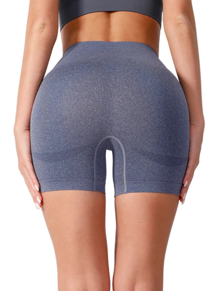 High Waisted Breathable Sweat Absorbing Yoga Shorts Fashion Solid Hip Lifting Sports Tight Shorts Sexy Peach Fitness Yoga Shorts